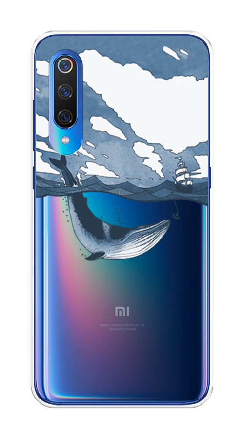 

Чехол на Xiaomi Mi 9 "Большой кит", Синий, 34850-1