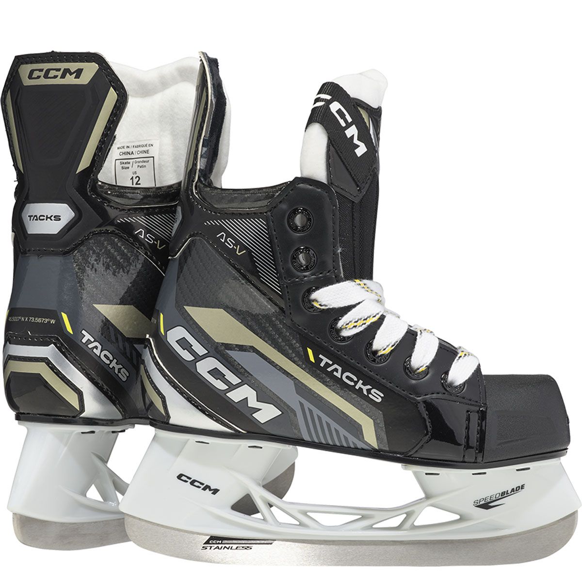 

ССМ Коньки хоккейные SK TACKS AS-V YT REGULAR, 10.0, Черный, AS-V YTH