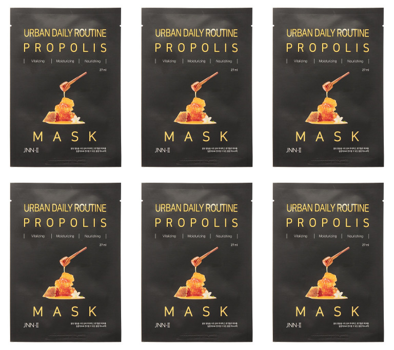 

Маска для лица JUNGNANI с прополисом URBAN DAILY ROUTINE PROPOLIS MASK 27мл в уп, 6 уп