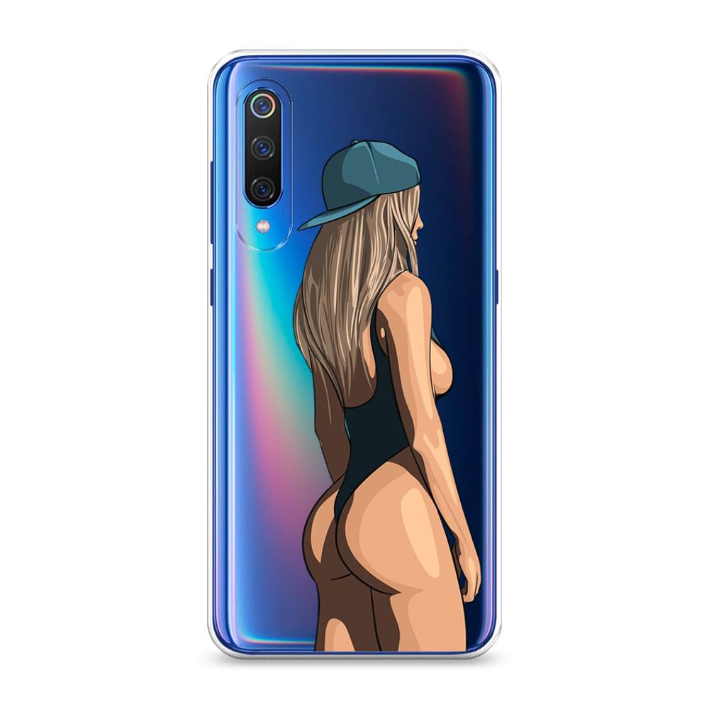 

Чехол на Xiaomi Mi 9 "Девушка в черном купальнике", Зеленый;бежевый;черный, 34850-6