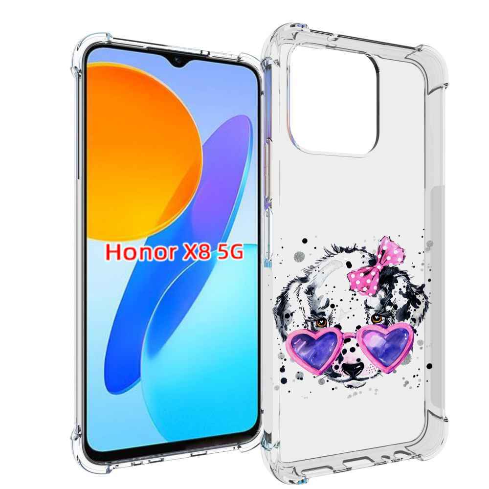 

Чехол MyPads долматинец в очках для Honor X8 5G, Прозрачный, Tocco