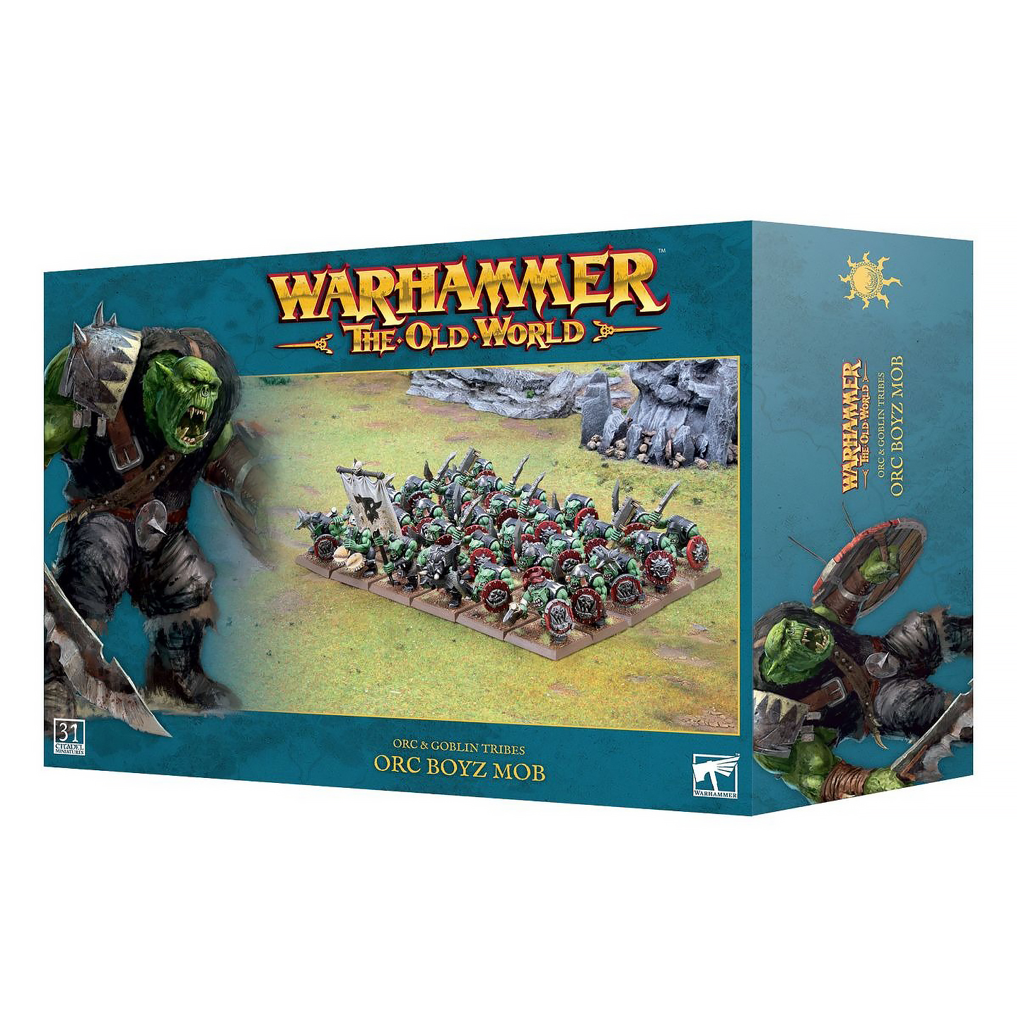 

Миниатюры Games Workshop Warhammer The Old World Orc & Goblin Tribes Orc Boyz Mob 09-02, Orc & Goblin Tribes