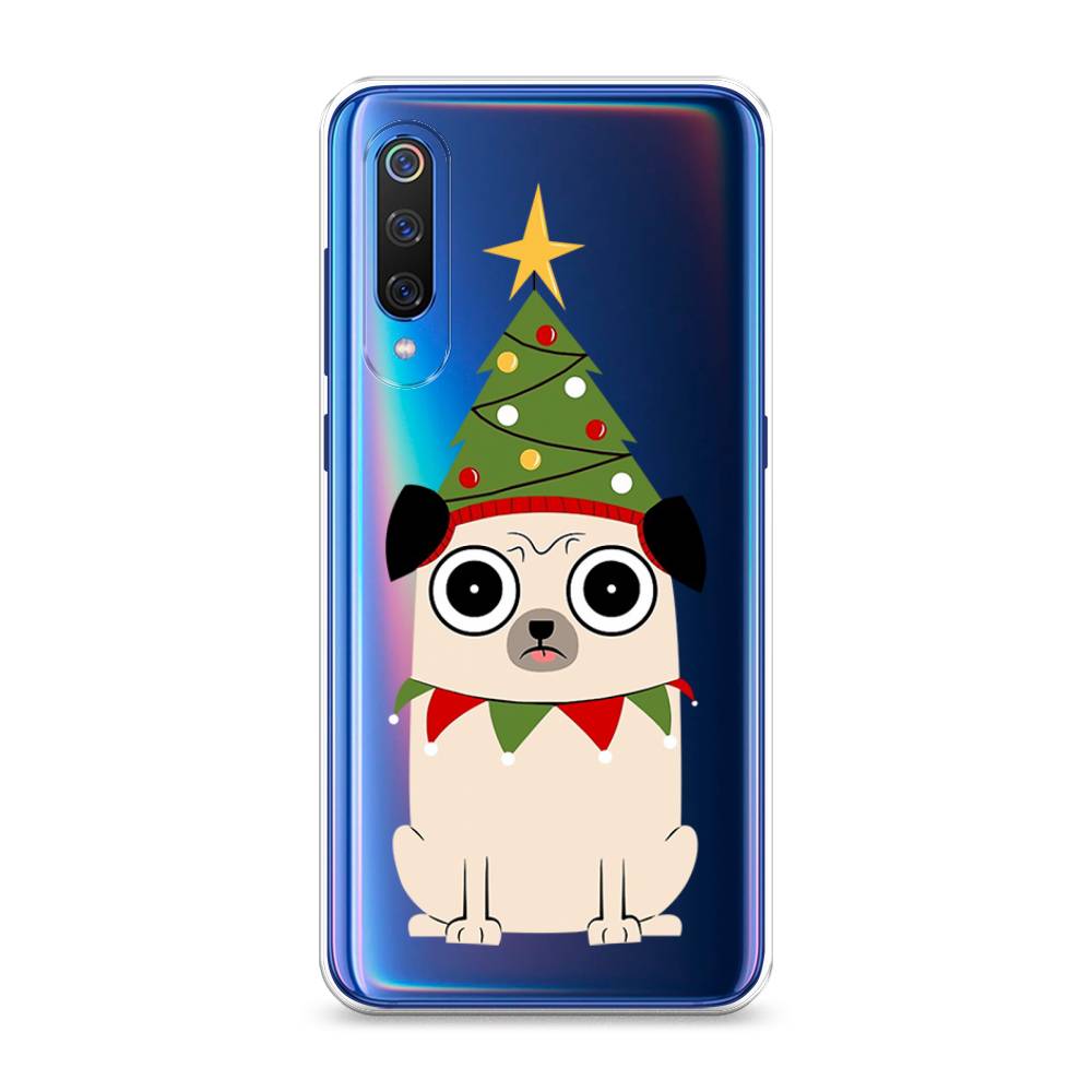 

Чехол на Xiaomi Mi 9 "Собачка с ёлочкой", Бежевый;красный;зеленый, 34850-1