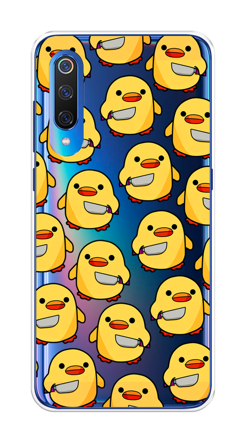

Чехол на Xiaomi Mi 9 "Утка с ножом", Прозрачный;желтый;оранжевый, 34850-1