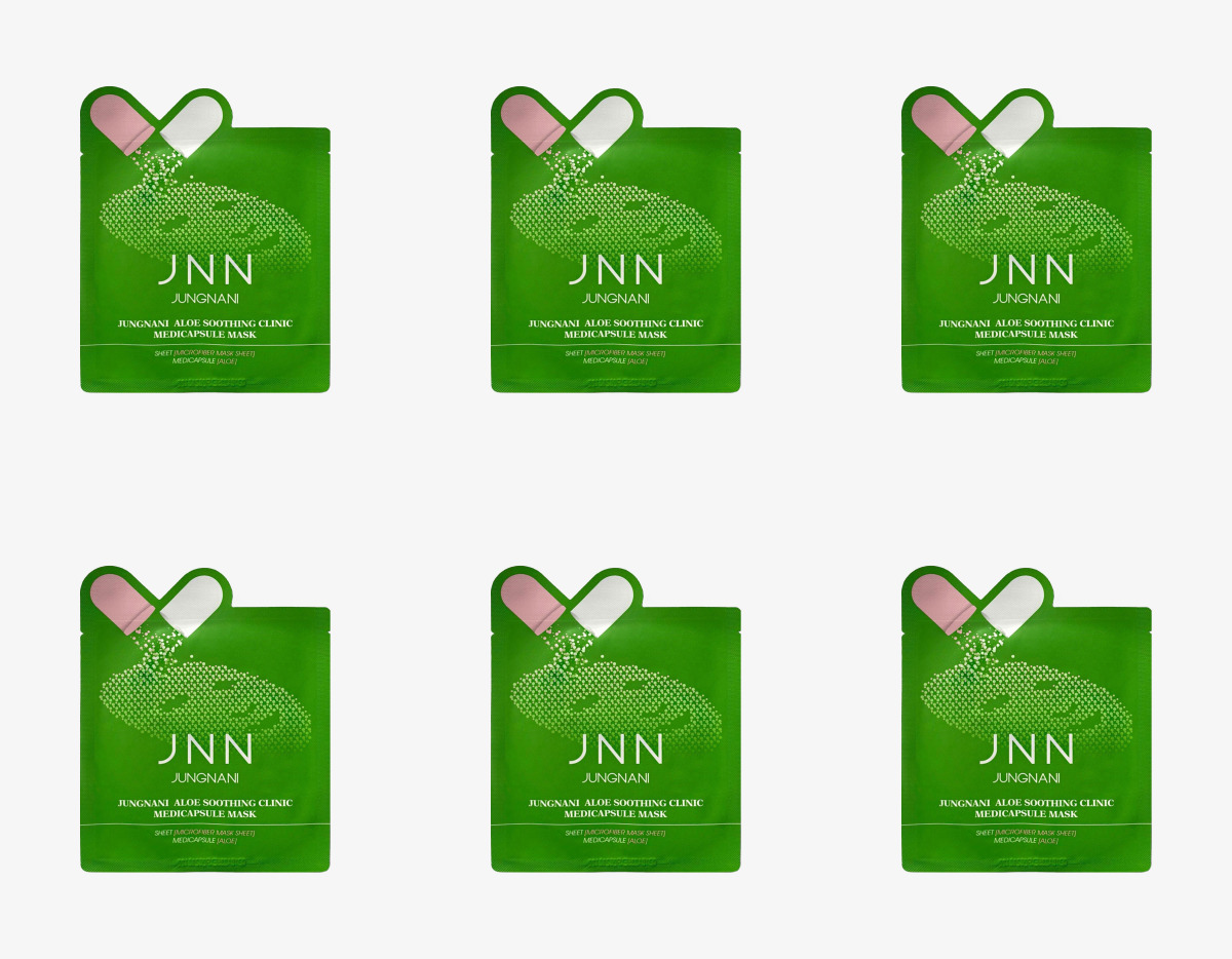 

Маска для лица JUNGNANI с алое ALOE SOOTHING CLINIC MEDICAPSULE MASK 23мл в уп, 6 уп
