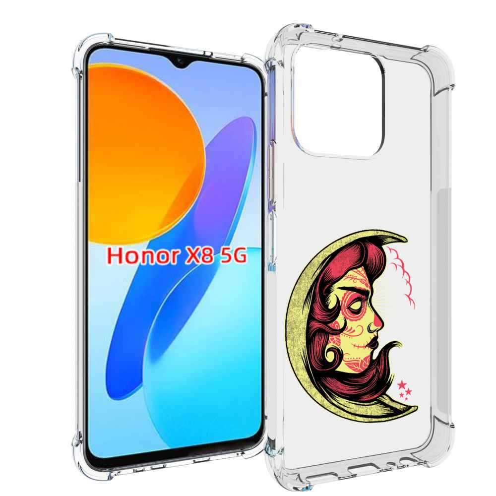

Чехол MyPads желтый полумесяц с лицом девушки для Honor X8 5G, Прозрачный, Tocco