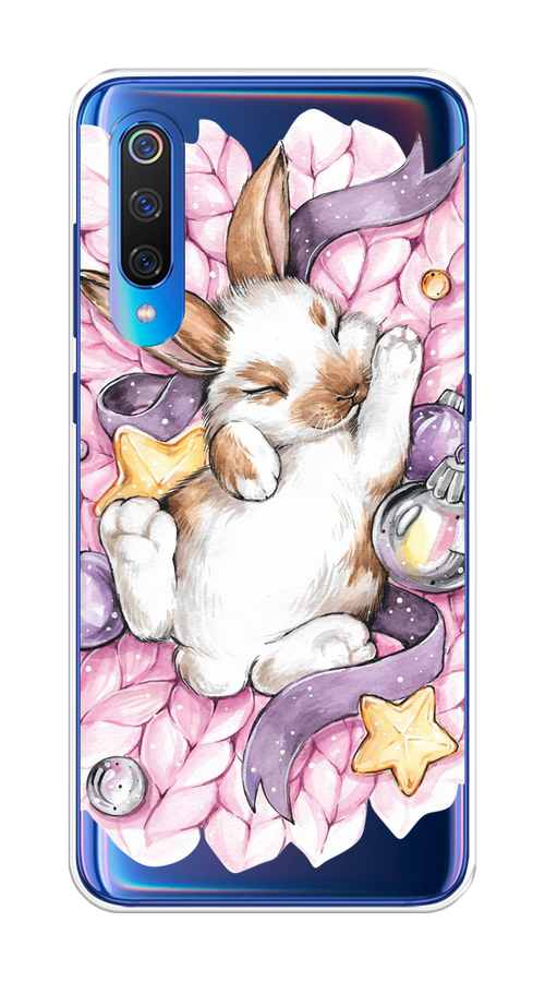 

Чехол на Xiaomi Mi 9 "Кролик спит", Розовый;белый, 34850-5