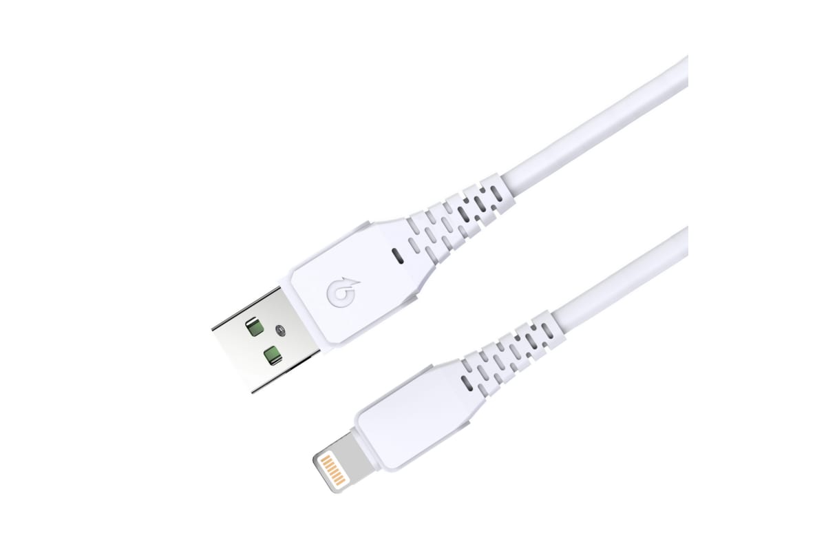 фото Кабель usb wiiix cb-105-u8(1.0)-w usb-8pin; data; ток 2a; оплетка: пластик с тиснением; бе