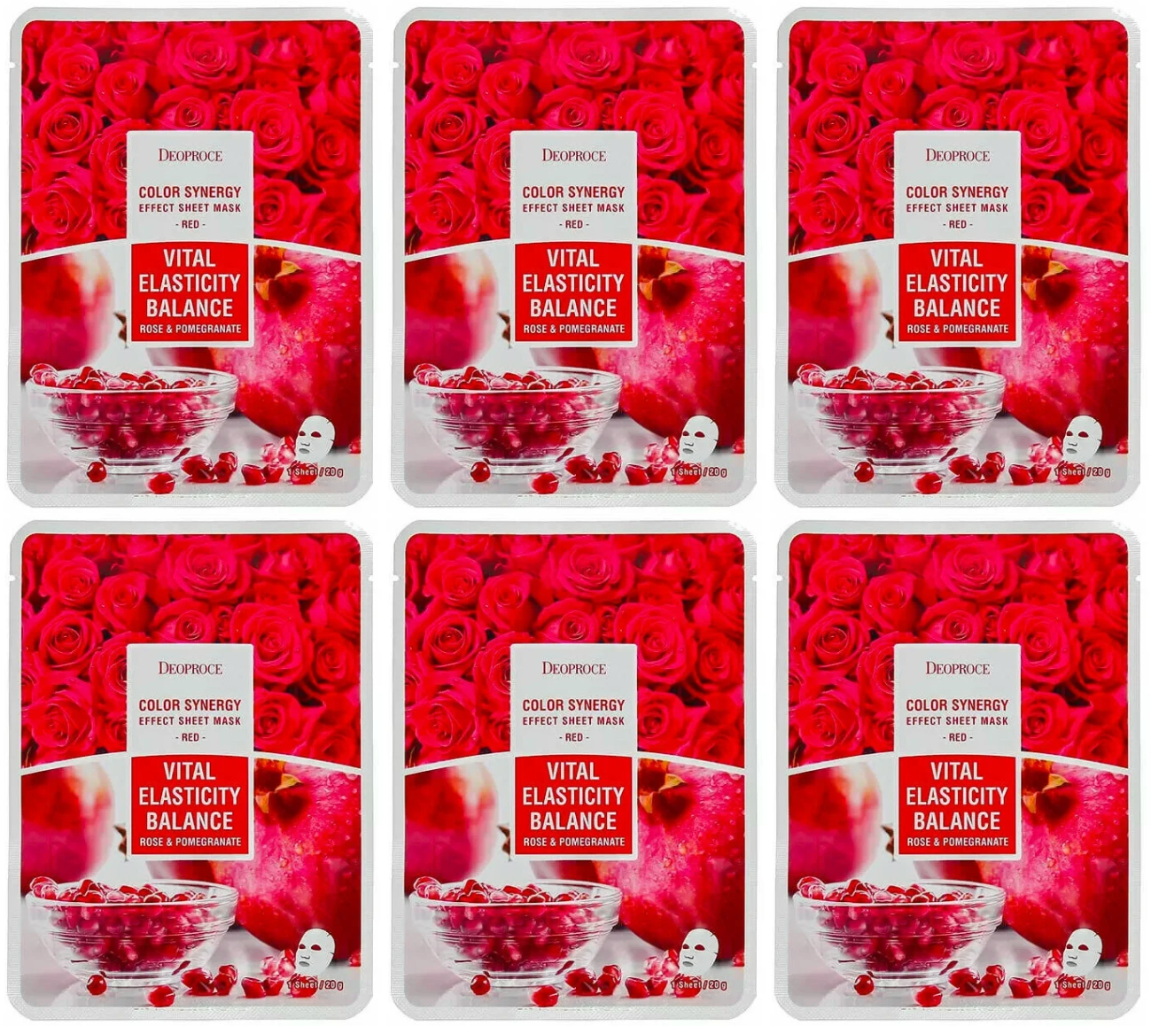 

Маска Deoproce тканевая COLOR SYNERGY EFFECT SHEET MASK RED 20гр,6 шт/уп