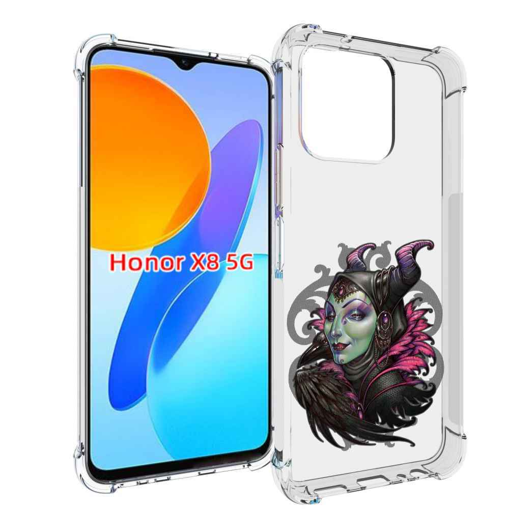 

Чехол MyPads зеленая девушка с вороном для Honor X8 5G, Прозрачный, Tocco