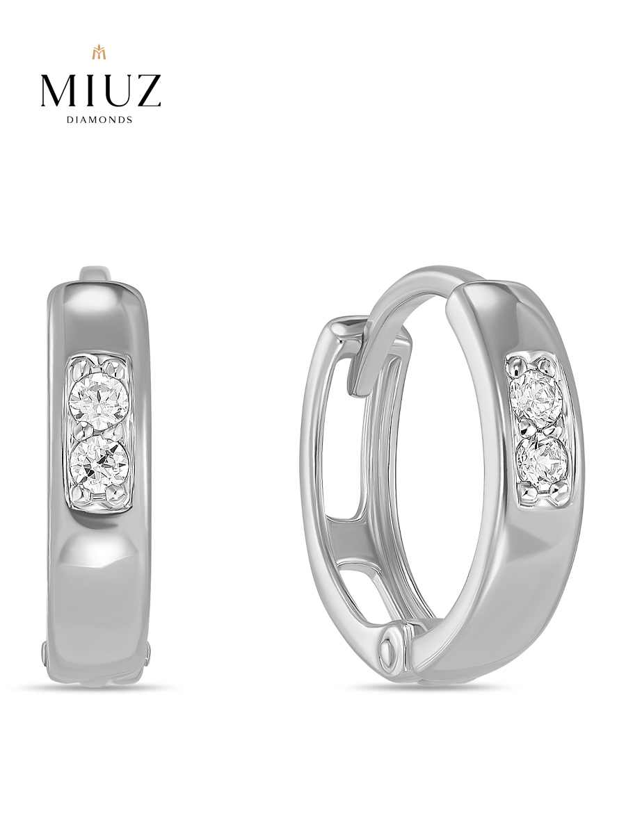 Серьги конго из белого золота MIUZ Diamonds E01-59638-Z, фианит