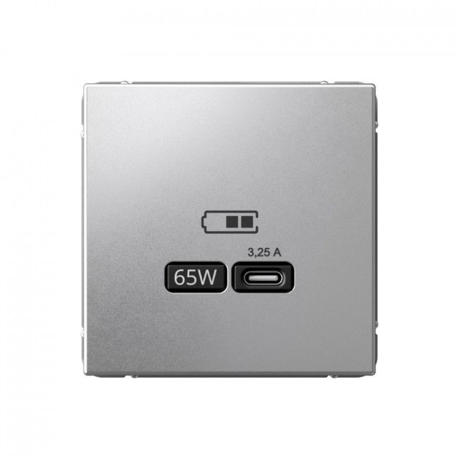 

Розетка USB type-C 65 Вт высокоскоростная зарядка Systeme Electric GAL000327, Серебристый