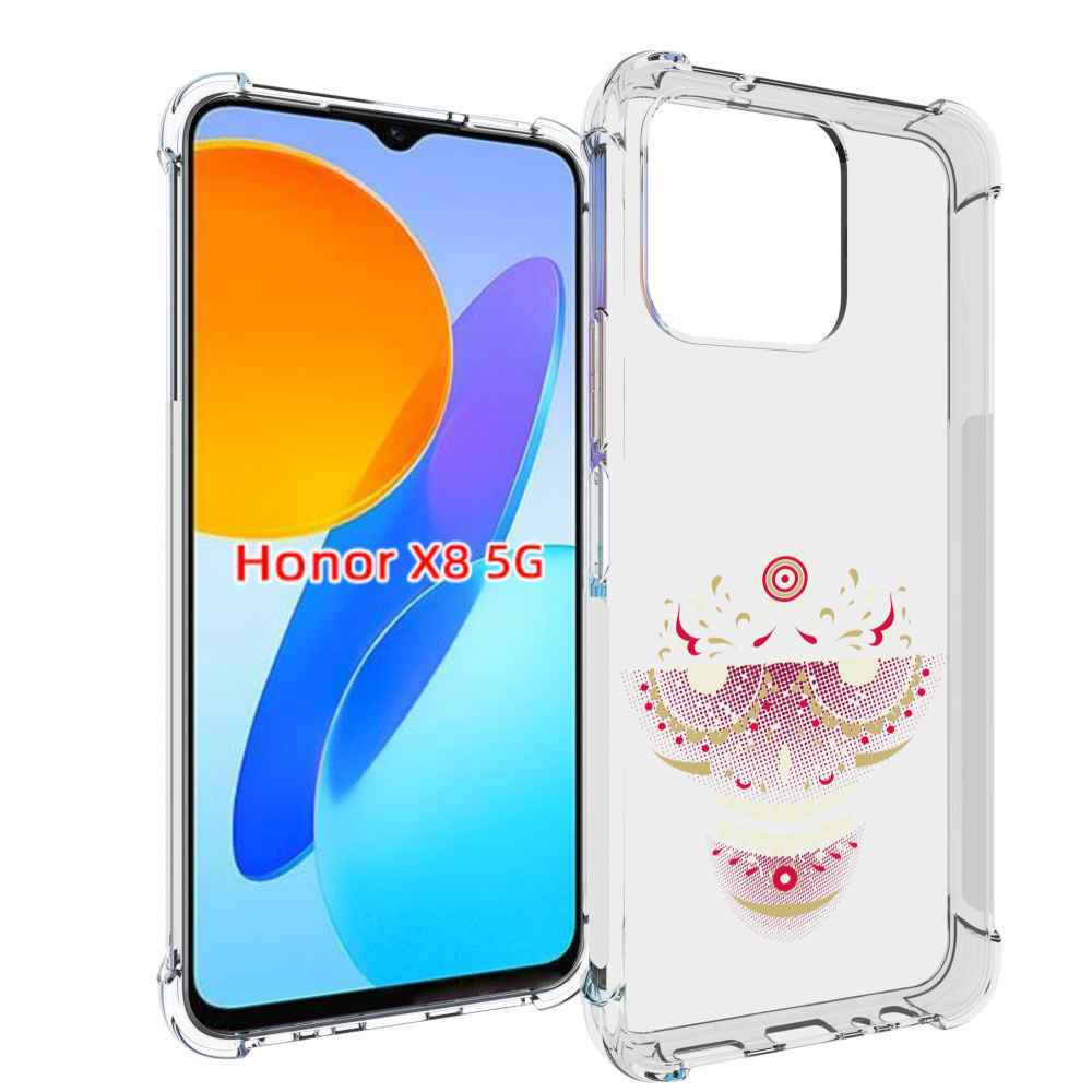 

Чехол MyPads карнавальный скелет абстракция для Honor X8 5G, Прозрачный, Tocco
