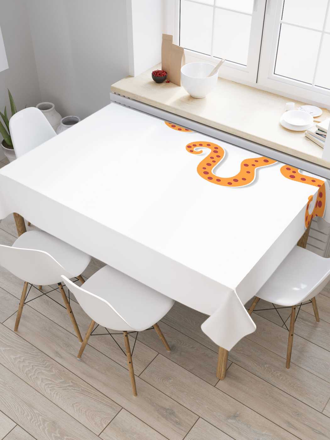 

Скатерть прямоугольная JoyArty "Пятнистый осьминог" из сатена, 180x145 см, Черный, Пятнистый осьминог