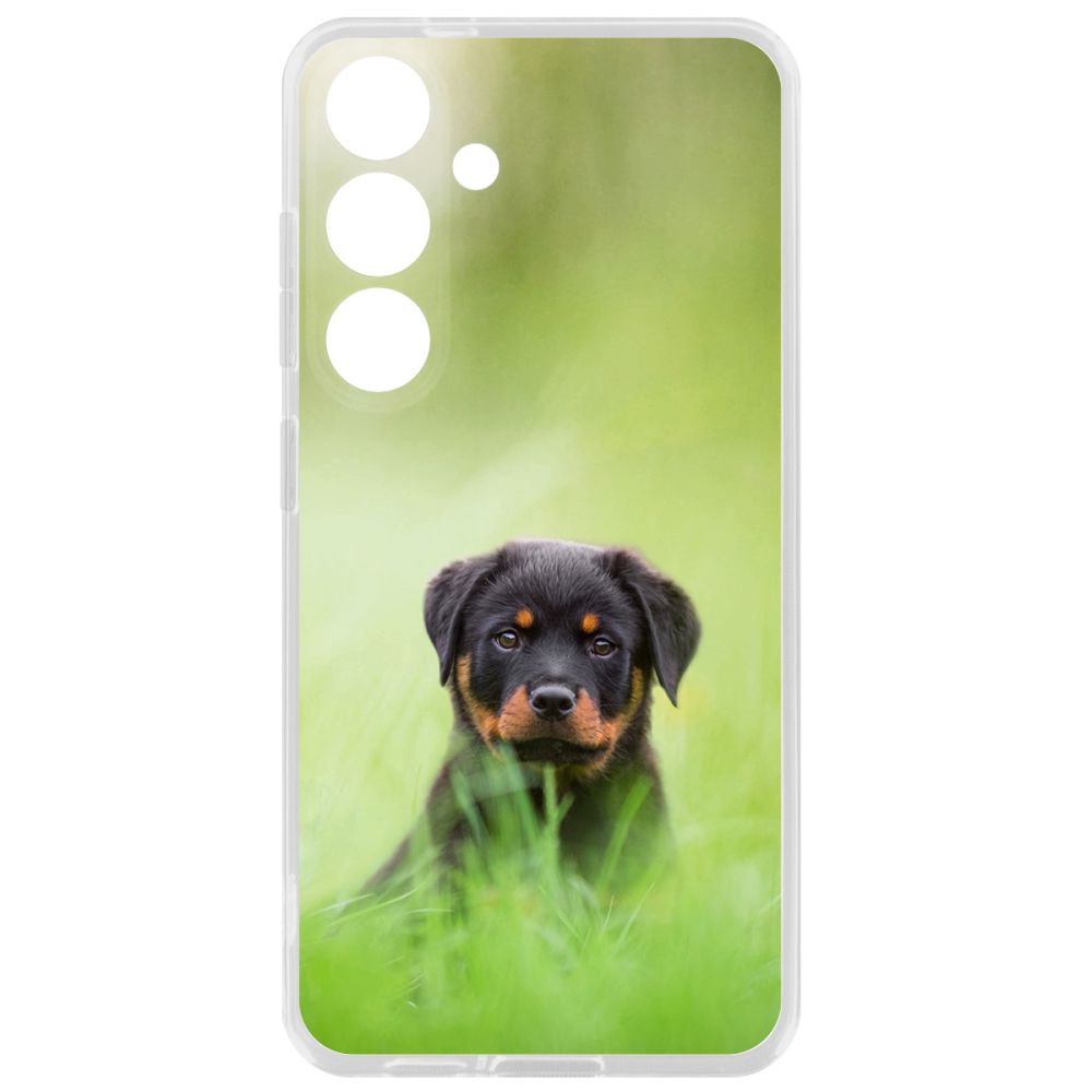 

Чехол-накладка Krutoff Clear Case Щенок ротвейлера для Samsung Galaxy S24+, Прозрачный