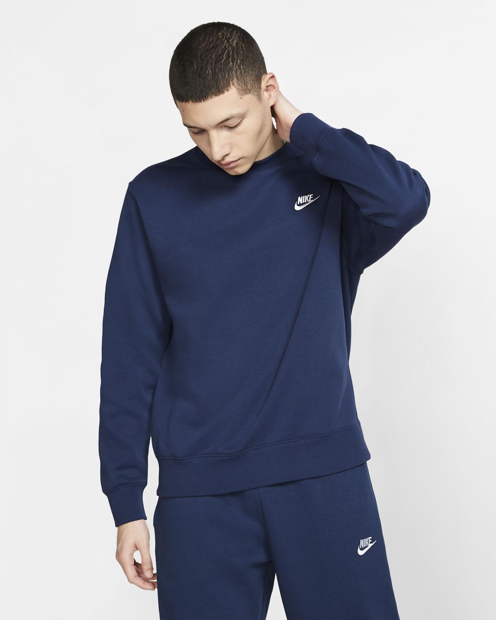 

Лонгслив Nike для мужчин, сине-розовый-410, размер M, BV2662, 1 шт., Синий, Sportswear Club Fleece Crew