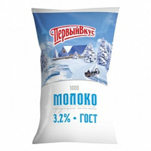 

Молоко 3,2% пастеризованное 1 л Первый вкус БЗМЖ