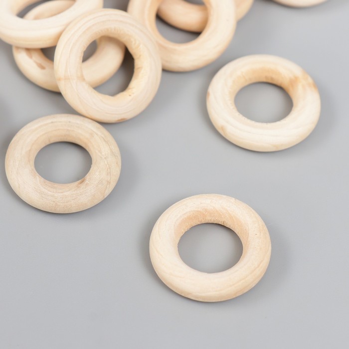 

Декор для творчества дерево "Колечки" набор 15 шт натуральный 2х2 см, Бежевый