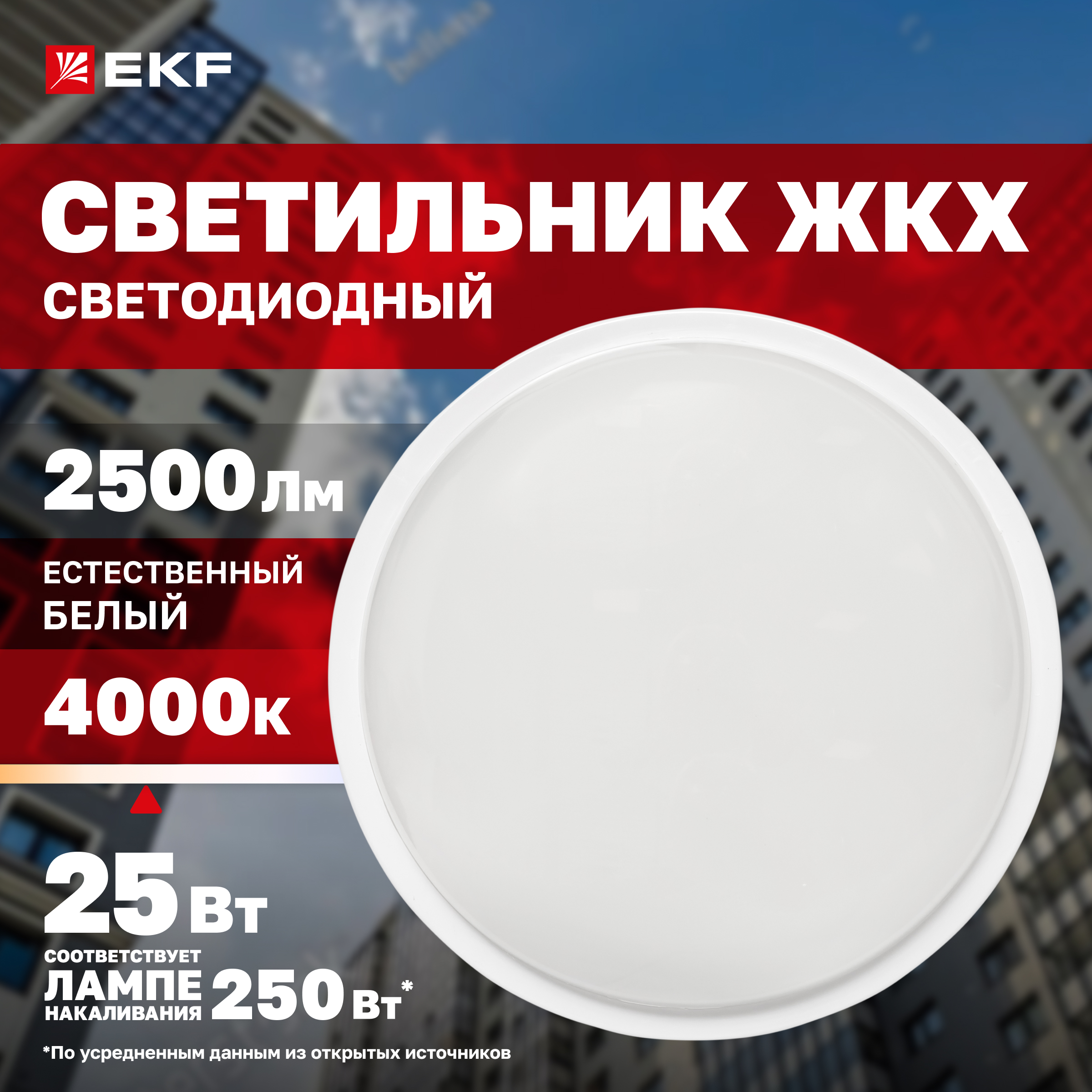 Светильник светодиодный ЖКХ круг ДПО-2007 25Вт 4000K IP65 EKF PROxima