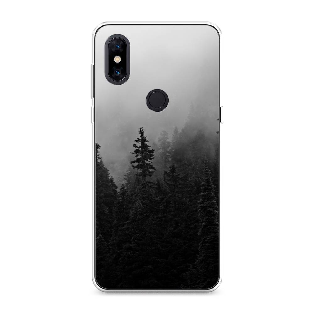 

Чехол на Xiaomi Mi Mix 3 "Туманный лес", Серый;черный, 34950-2