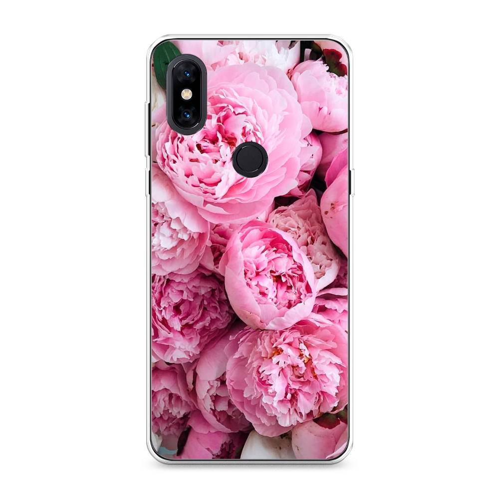 

Чехол на Xiaomi Mi Mix 3 "Розовые пионы", Бежевый;розовый, 34950-2