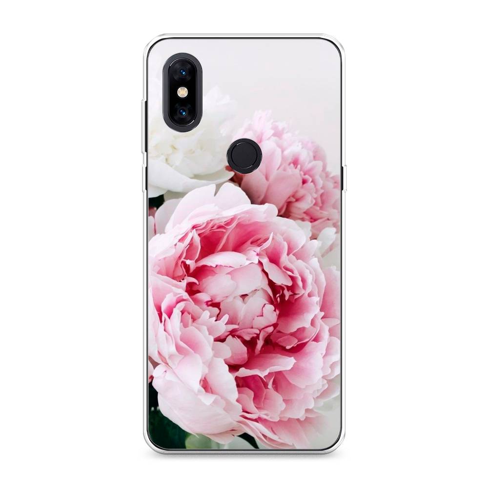 

Чехол на Xiaomi Mi Mix 3 "Розовые и белые пионы", Розовый;белый, 34950-2