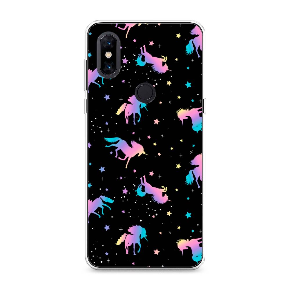 

Чехол на Xiaomi Mi Mix 3 "Единороги градиент", Черный;розовый;голубой, 34950-1