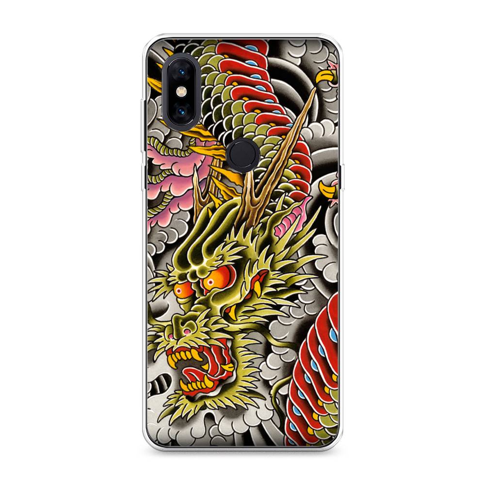 

Чехол на Xiaomi Mi Mix 3 "Японский дракон", Желтый;розовый;красный, 34950-4