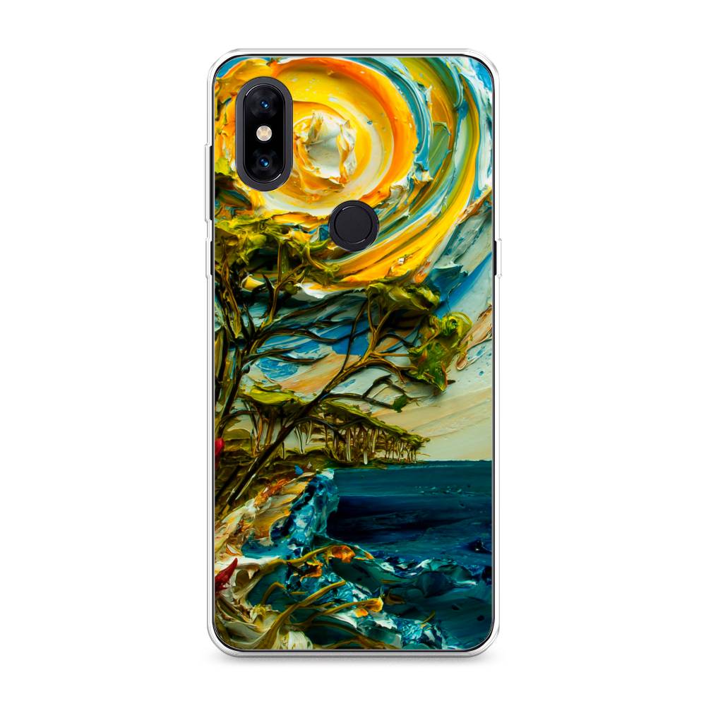 

Чехол на Xiaomi Mi Mix 3 "Солнце живопись", Желтый;синий, 34950-4