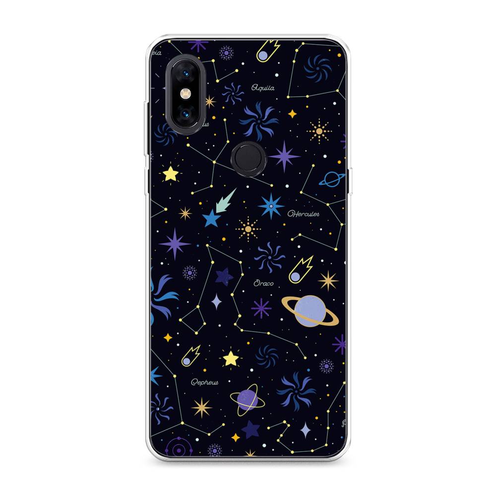 

Чехол на Xiaomi Mi Mix 3 "Цветной космос", Желтый, 34950-2
