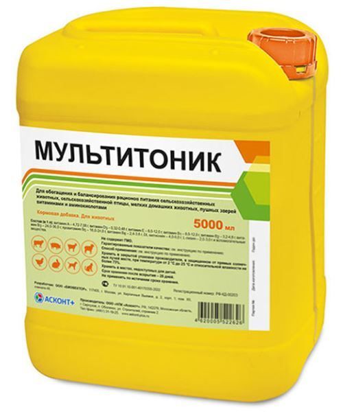 

Кормовая добавка Асконт+ Мультитоник витаминный комплекс 5 л