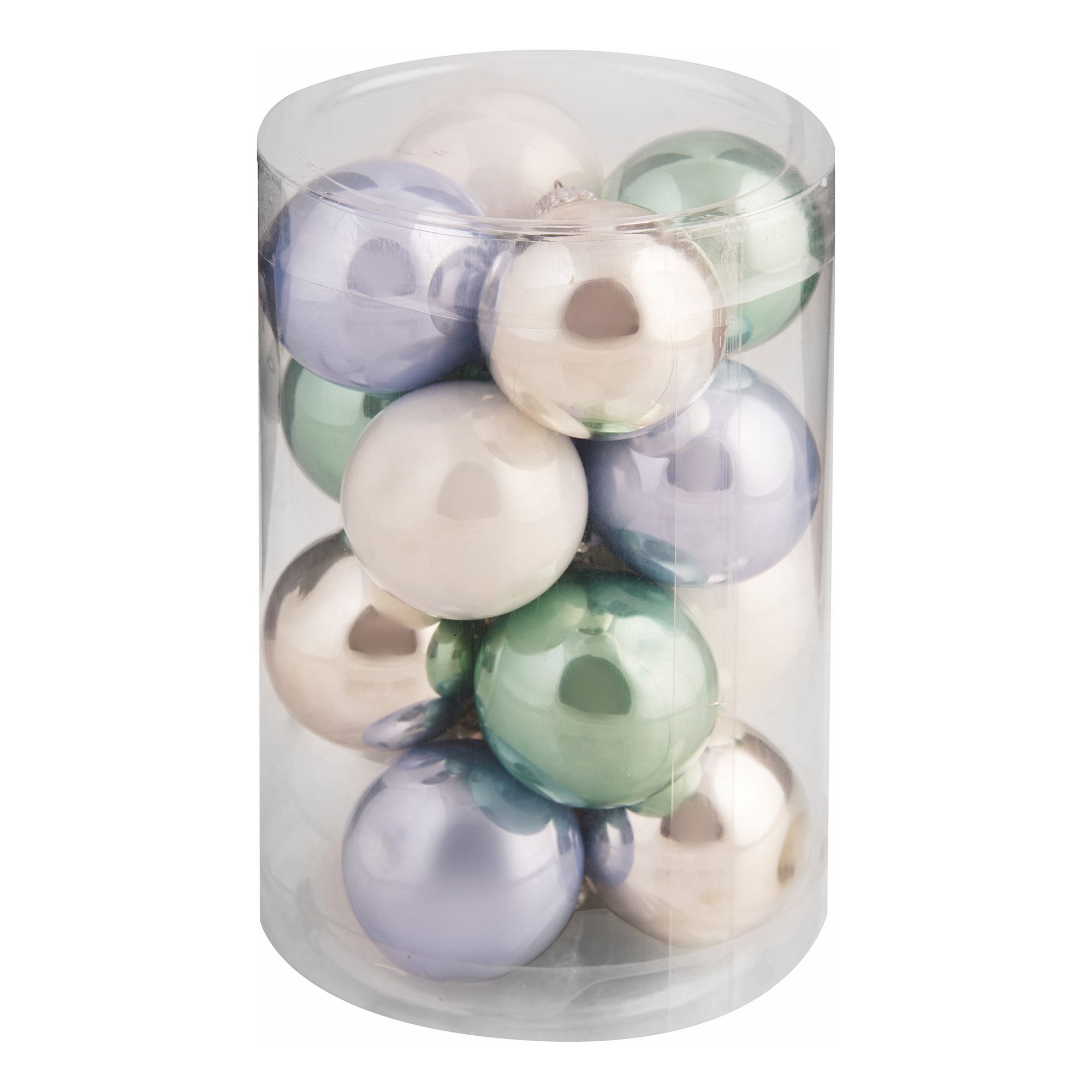 Набор елочных шаров Homeclub Premium мятный-голубой-серебристый-жемчужный 3,5 см 16 шт