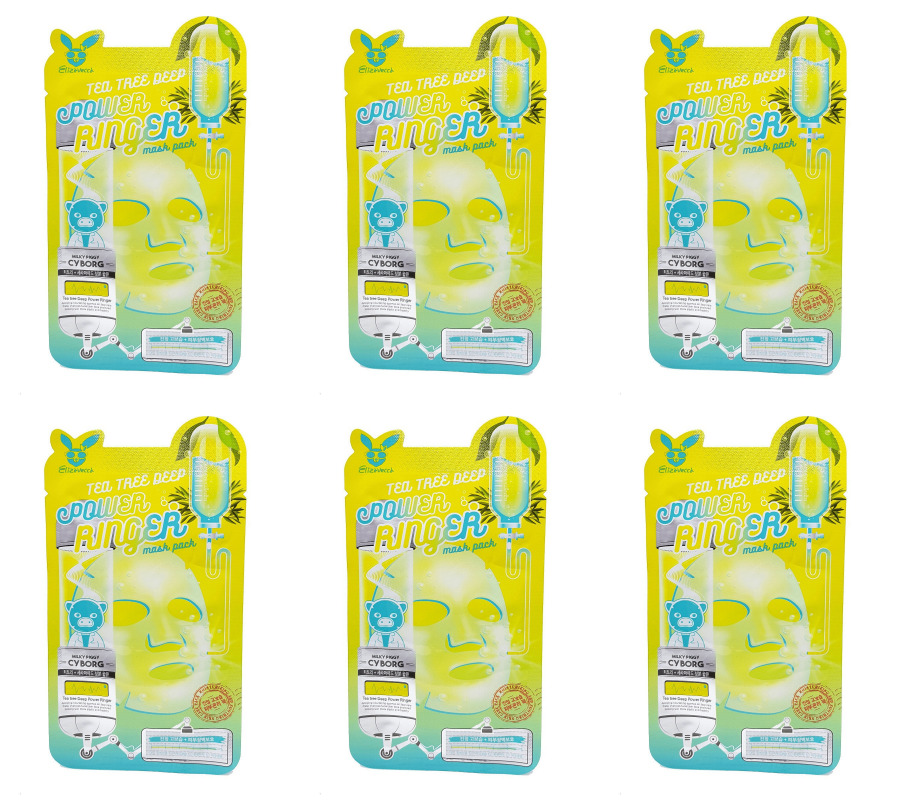 фото Маска elizavecca tea tree deep power ring mask pack 23мл в уп, 6 уп