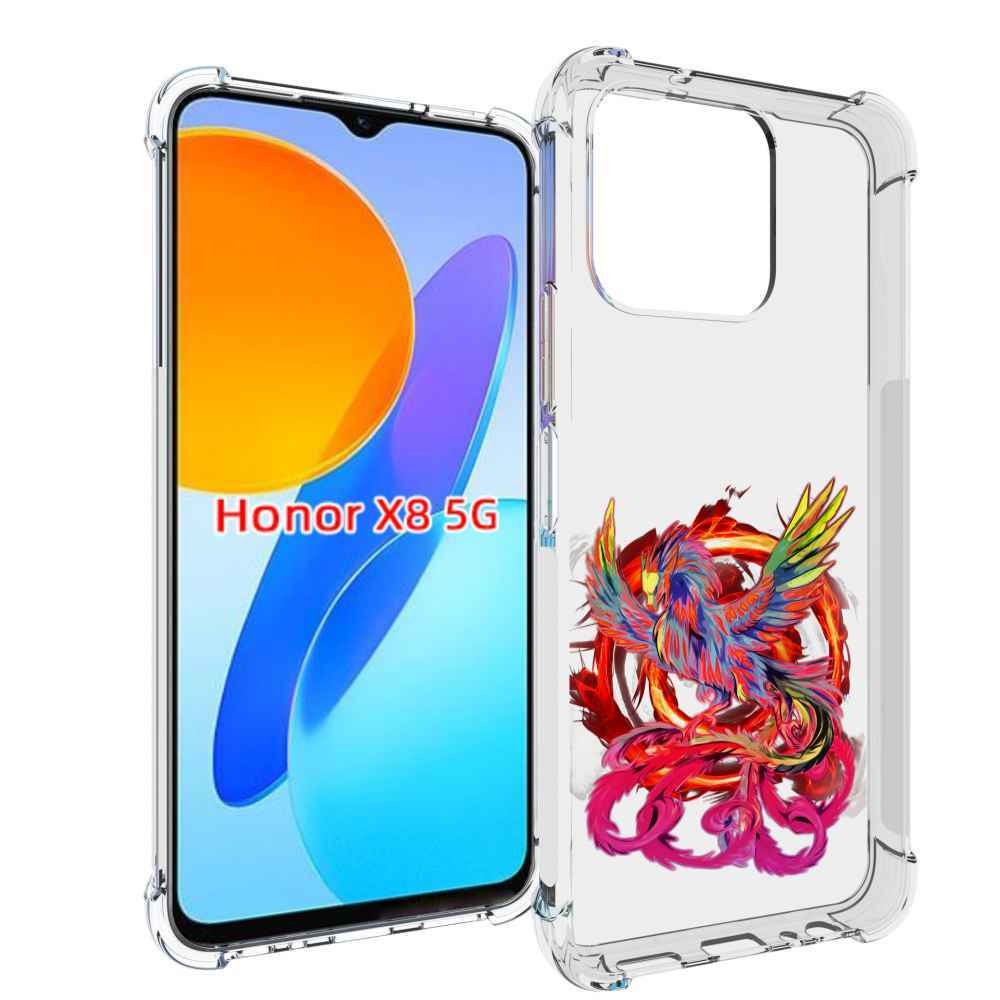 

Чехол MyPads красочный феникс для Honor X8 5G, Прозрачный, Tocco