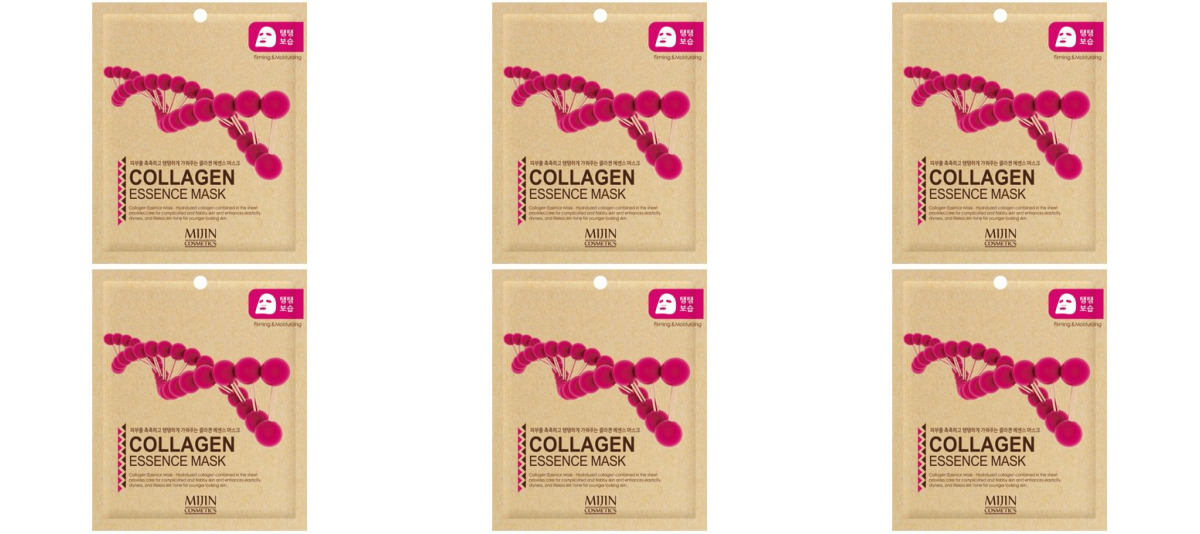 

Маска для лица Mijin коллаген COLLAGEN ESSENCE MASK 25гр в уп, 6 уп