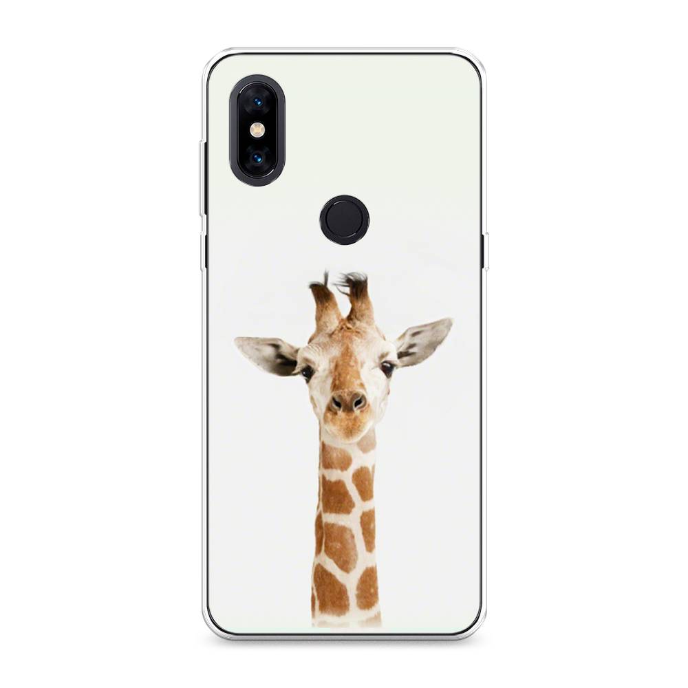 

Чехол на Xiaomi Mi Mix 3 "Любопытный жираф", Бежевый;коричневый, 34950-1