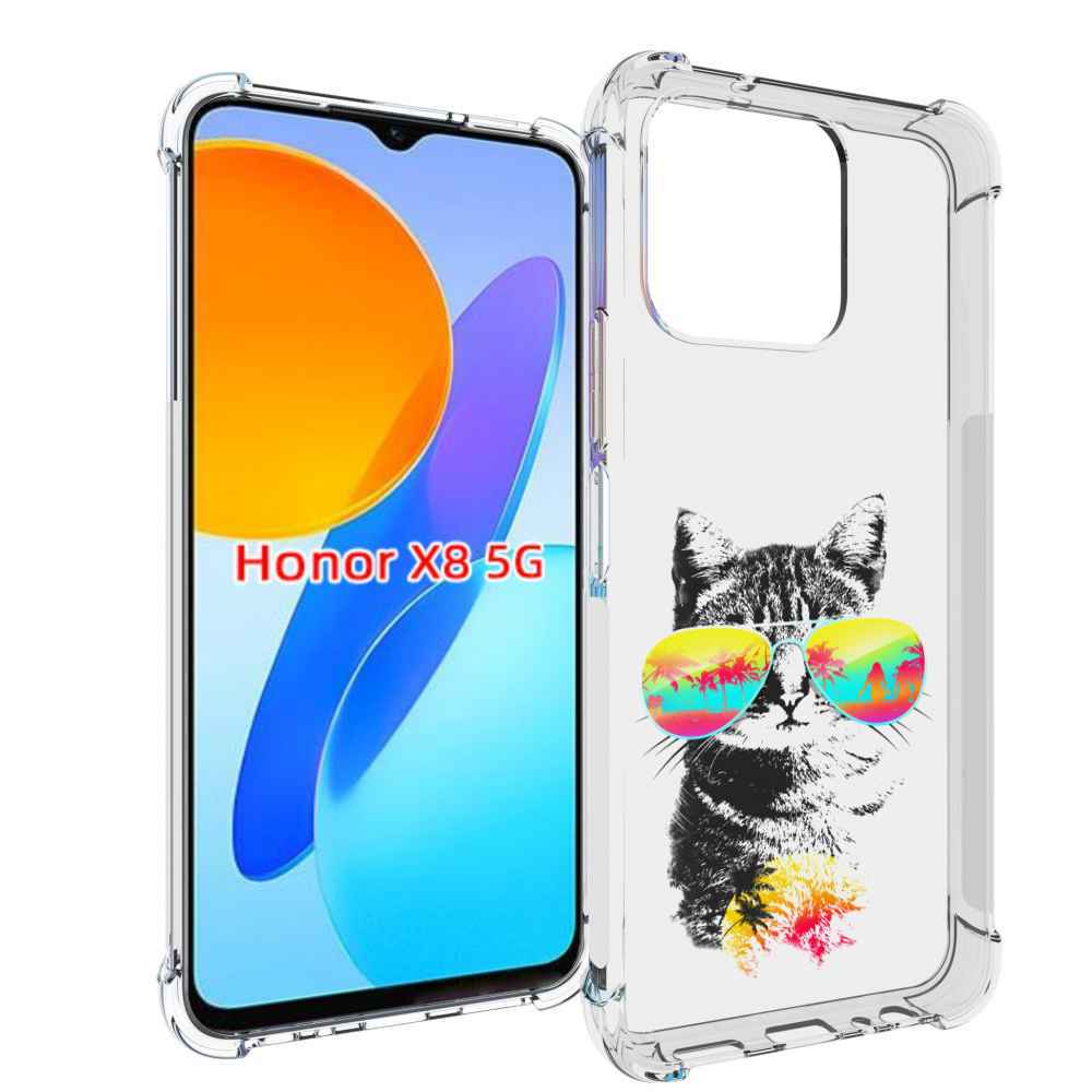 

Чехол MyPads крутой кот для Honor X8 5G, Прозрачный, Tocco