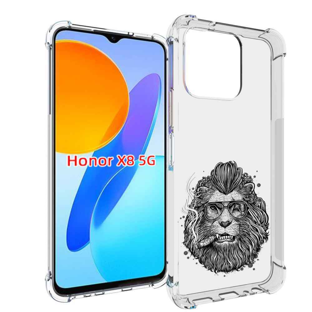 

Чехол MyPads курящий лев для Honor X8 5G, Прозрачный, Tocco