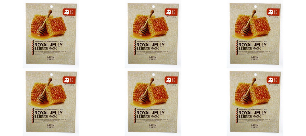 

Маска для лица Mijin Маточное молочко ROYAL JELLY ESSENCE MASK 25гр 6 шт
