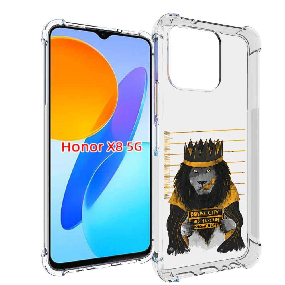 

Чехол MyPads лев в законе для Honor X8 5G, Прозрачный, Tocco