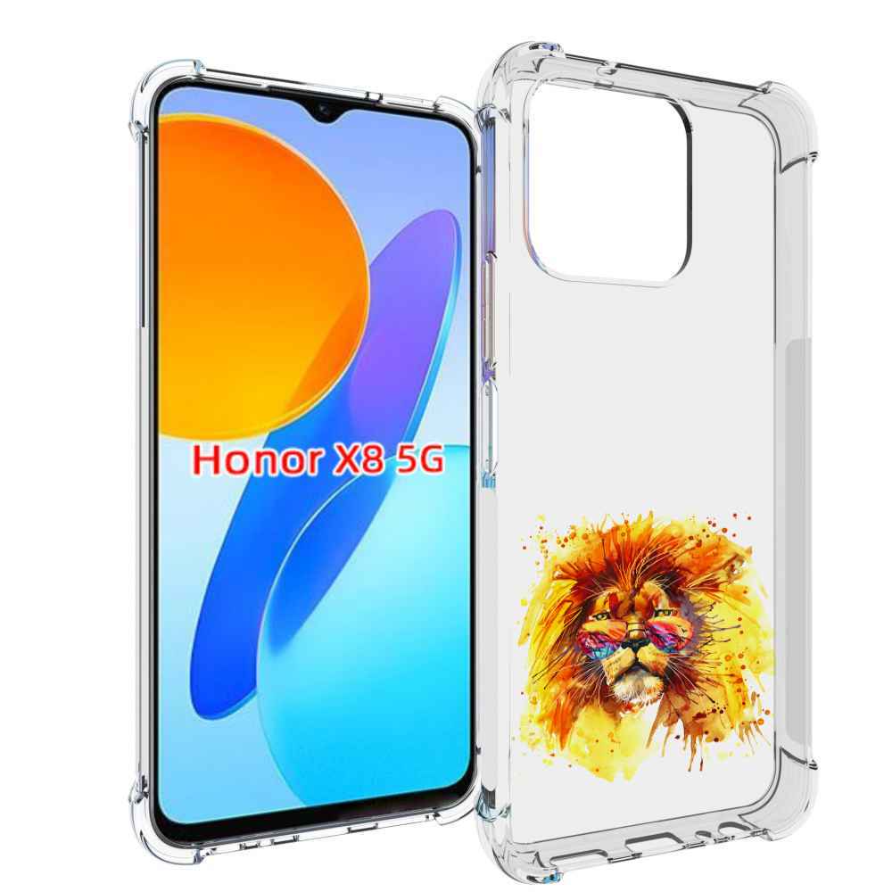 

Чехол MyPads лев в очках для Honor X8 5G, Прозрачный, Tocco