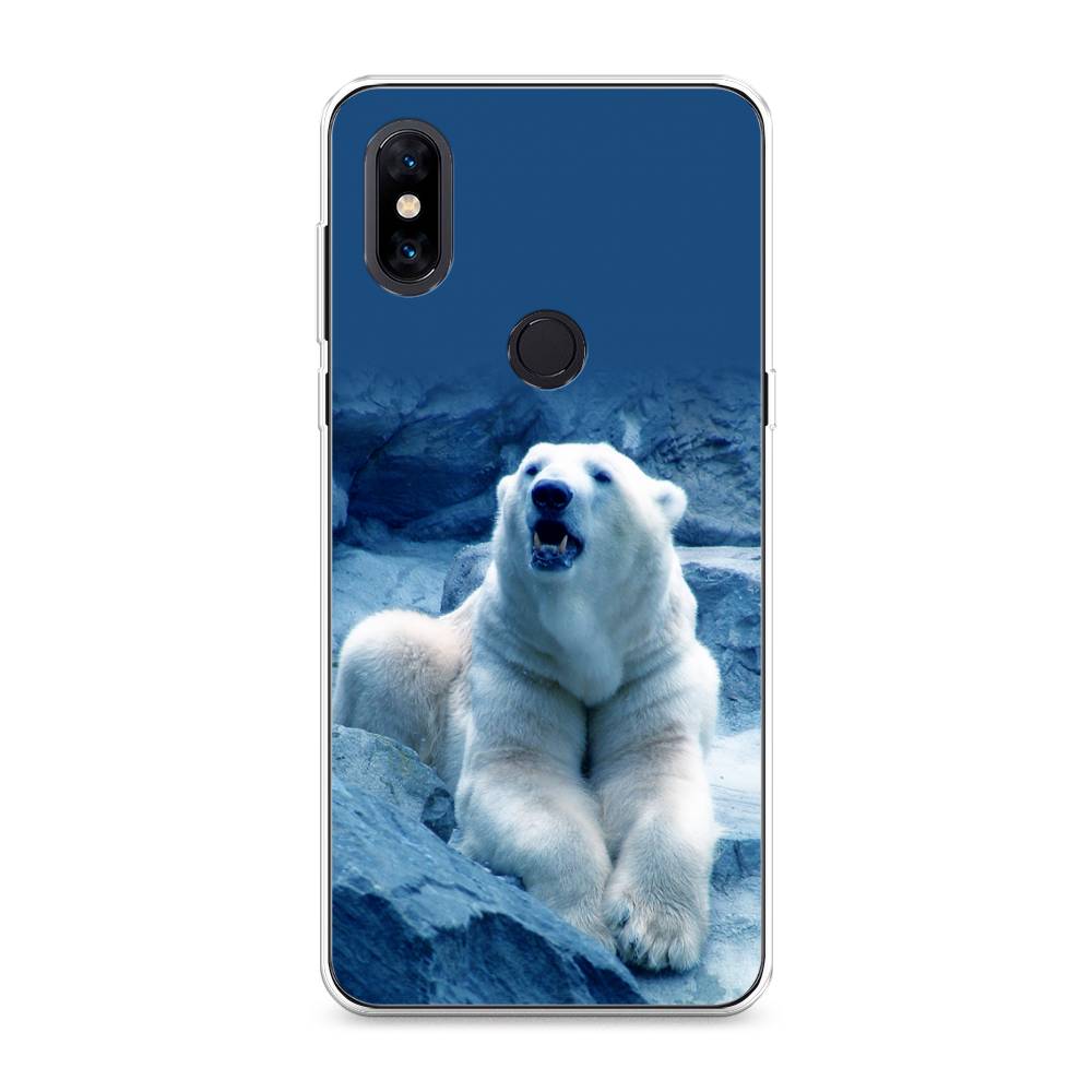 

Чехол на Xiaomi Mi Mix 3 "Белый медведь", Голубой;белый, 34950-1