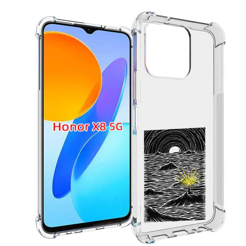 

Чехол MyPads маяк в черно белом море для Honor X8 5G, Прозрачный, Tocco