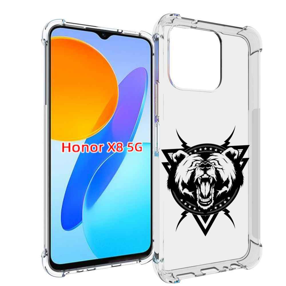 

Чехол MyPads медведь в треугольнике для Honor X8 5G, Прозрачный, Tocco