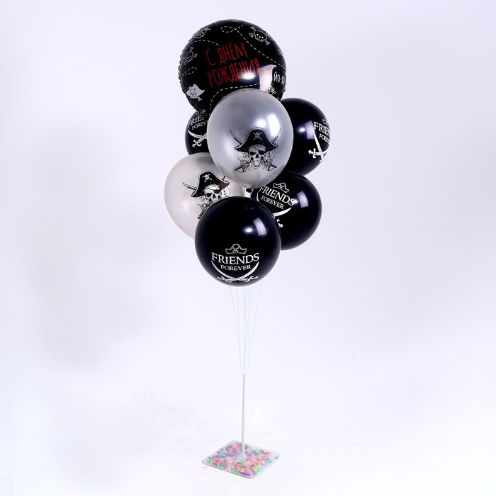

Букет шаров С праздником!, на подставке, набор 7 шт., Черный