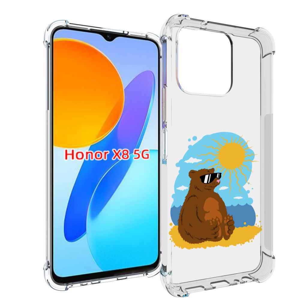 

Чехол MyPads медведь на чиле для Honor X8 5G, Прозрачный, Tocco