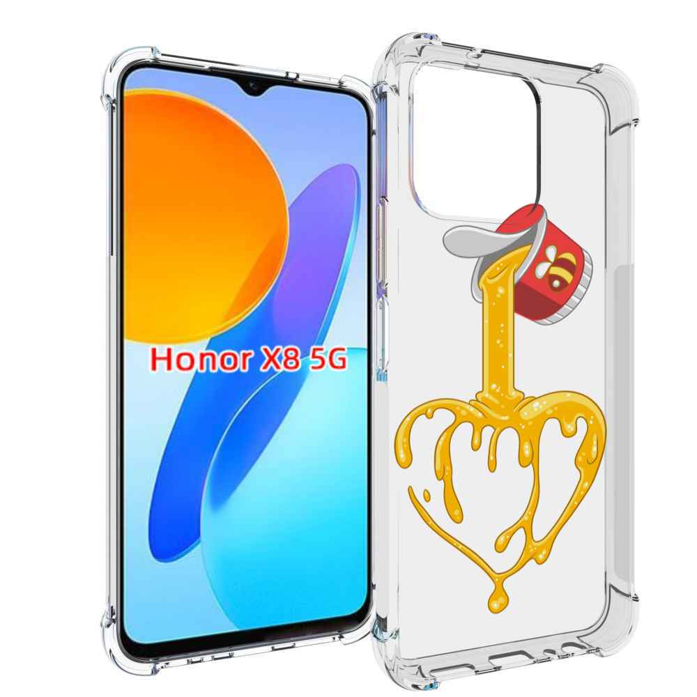 

Чехол MyPads медовое сердце для Honor X8 5G, Прозрачный, Tocco