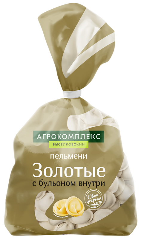 

Пельмени Агрокомплекс Выселковский золотые, с бульоном внутри, 800 г