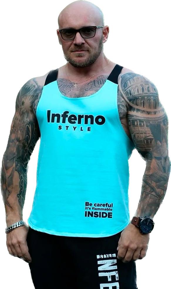 

Майка мужская INFERNO style М-006-000 бирюзовая 3XL, Бирюзовый, М-006-000