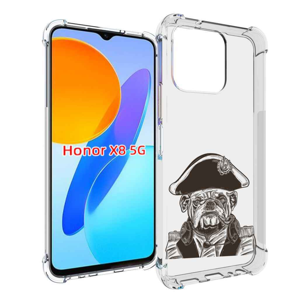 

Чехол MyPads мопс генерал для Honor X8 5G, Прозрачный, Tocco